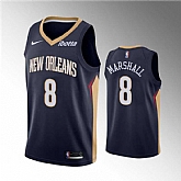 Men's New Orleans Pelicans #8 Naji Marshall Navy Icon Edition Stitched Jersey Dzhi